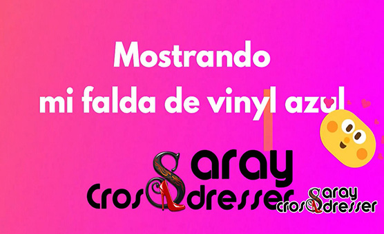 Mostrando Mi Falda De Vinyl Azul - Crossdresser Saray Isis Amay